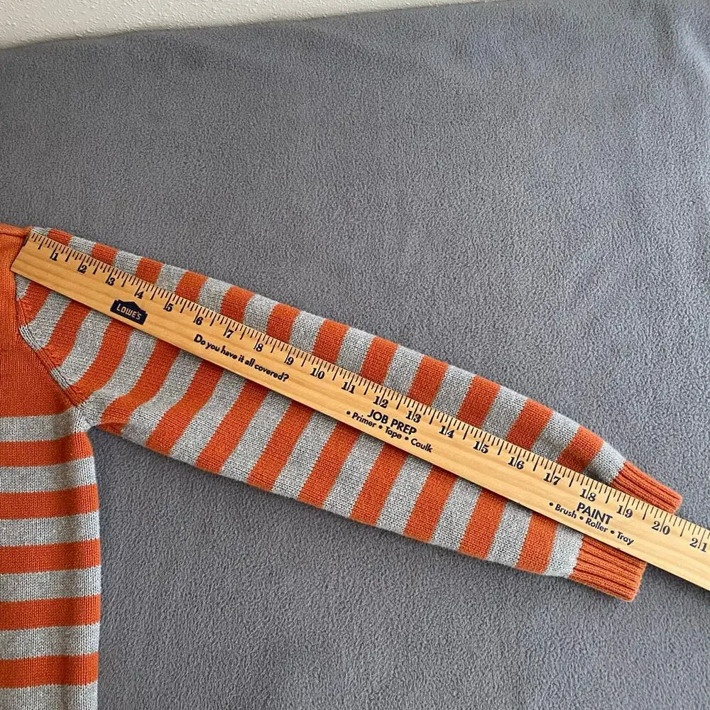 Gymboree Crew Neck‎ Fox Striped Sweater Kids 12 Orange Pullover Cotton Whimsy